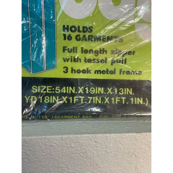 Woolworth Vintage Jumbo Vinyl‎ Dress Bag Retro Floral MCM Garment New Old Stock - Picture 4 of 6